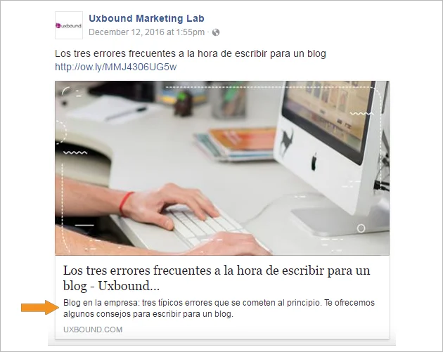 Bajada Facebook post efectivo para atraer clientes