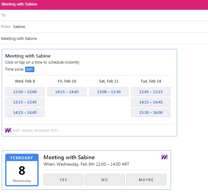 mixmax calendarios
